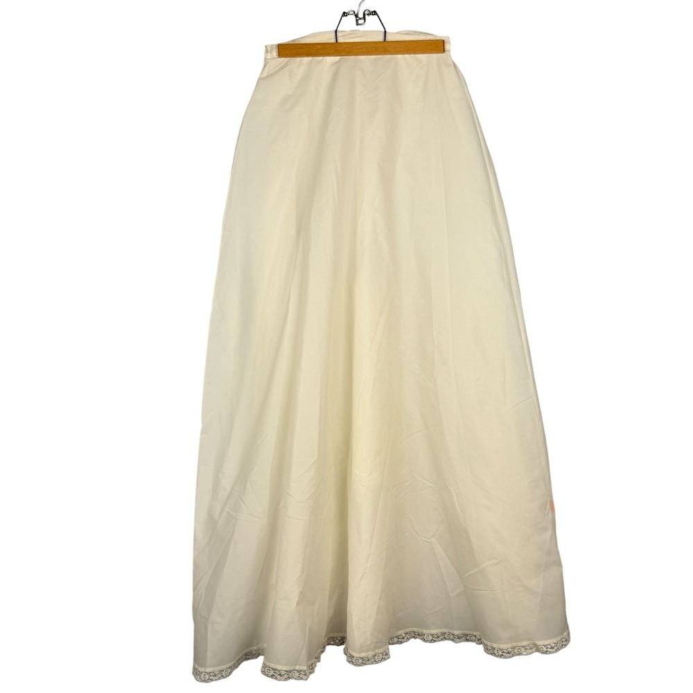 Vintage 60s Merry Modes‎ Bridal 8 Full Slip Petticoat Skirt Lace Hem Tulle Ivory